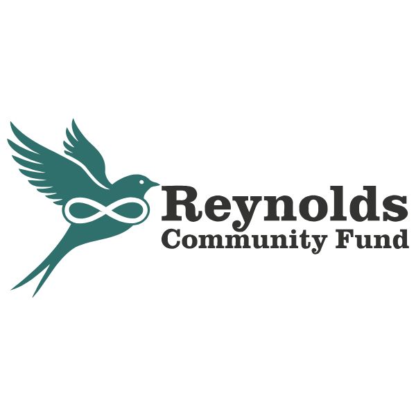 April Newsletter RCF is Launching Logo of the Reynolds Community Fund, which include the name in text, and a Whiskey Jack bird with the infinity symbol on its chest.
